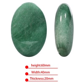 KYEYGWO Green Aventurine Reiki Healing Crystal Palm Stone Oval Worry Stone Pockets Thumb Stone Worry Stone Pocket Stones Massage Stones for Meditation, Stress Relief