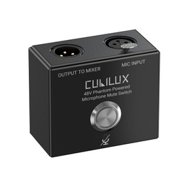 Cubilux MMX-1 XLR Mute Switch for Microphone, Full Aluminum Alloy Case MIC On/Off Switcher with 1/4” Arri Locating Mounting Hole