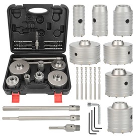 Concrete Hole Saw Kit of 20PCS & Hole Saw Set with SDS Plus & Max Shank Wall Hole Saw Drill Bit for Concrete Brick Stone Cement Wall