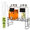 BPFY 2 Pack 1.5 Gallon Glass Drink Dispenser with Stand,