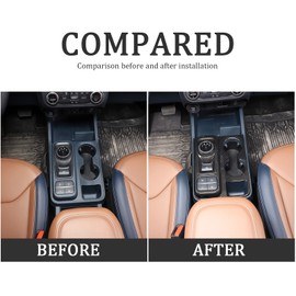 Accesorios de cubierta de panel de cambio de engranajes compatibles con Ford Maverick 2022-2024 Kit de molduras de cubierta de control central Accesorios interiores (grano de fibra de carbono)