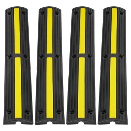 4 Pcs 39 In Speed Bump Floor Cable Protector Ramp Set 18000 Lbs Capacity Model D0100HAD45W PlasticQuantity: 4