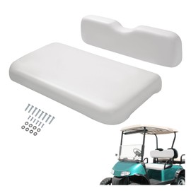 Wutist Front Seat Bottom and Seat Backrest Kit Compatible with 2008-Up EZGO RXV Models Golf Cart Front Seat Cushion Back Plastic Wood Foam White