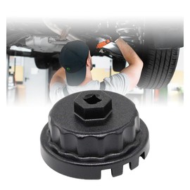 JOYCOURT Oil Filter Wrench, Heavy Duty Oil Filter Cap Removal Socket Tool for 2.5-5.7L Engine Compatible with Highlander, Camry with 64.5mm Cartridge Style Oil Filters Housing