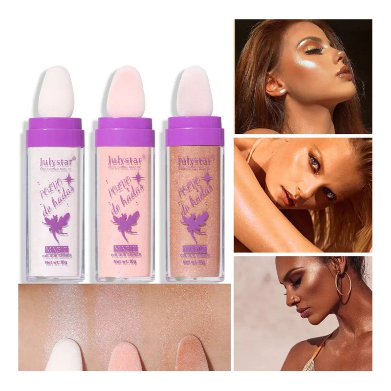 Fairy Highlight Patting Powder Polvo De Hadas, 3 Unidades, Iluminador