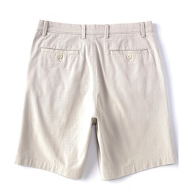 Roundtree & Yorke Men's Big & Tall 9" & 11" Inseam Pleated Soft Stretch Washed Cotton Twill Shorts (Stone 201, 50 x 9 Big)