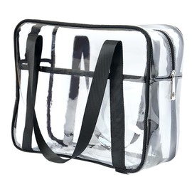 FRCOLOR Clear Zippered Makeup Pouch Lightweight Transparent Cosmetic Bag for Travel Capacity Toiletry Storage Durable Design for Women and Students