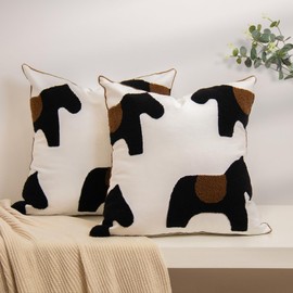 lifein 18x18 Pillow Covers Set of 2-Throw Pillow Cover,Tufted Boho Jacquard Pillow Covers,Farmhouse Decorative Pillow Cover,Pillow Cases for Gift,Couch,Sofa,Bed,Chair,Living Room,Home Decor(18x18inch)