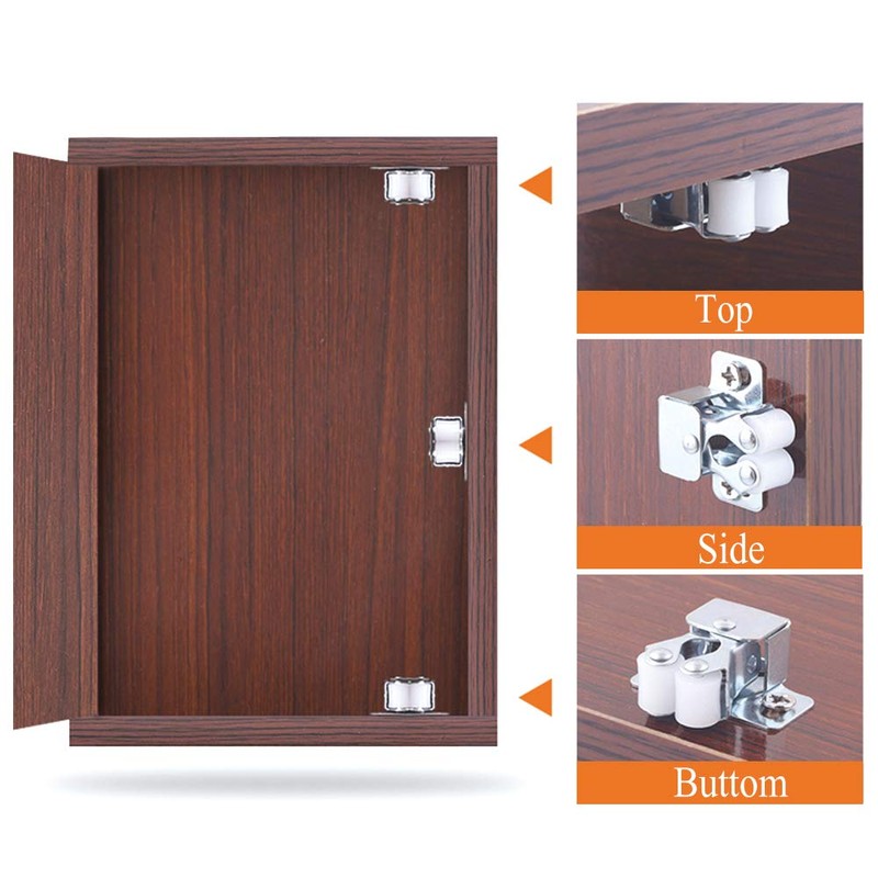 Luomorgo 24 Pack Double Roller Catch Cabinet Latches with Spear