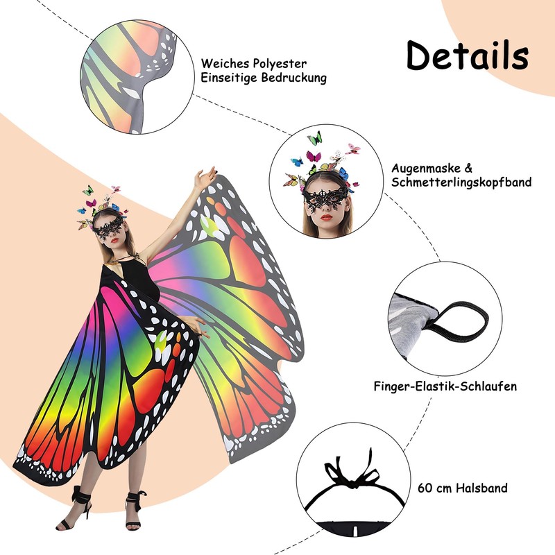 Sundonix Butterfly Wings Fairy Costume Adult - Monarch Moth Wings