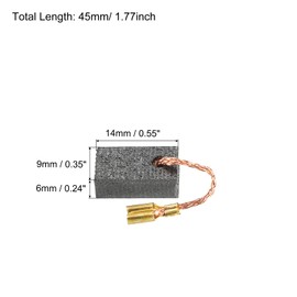 PATIKIL Carbon Brushes 14x9x6mm for Electric Motors Power Tool Rotary Tool Table Saw Spare Part Repair, 2 Pack