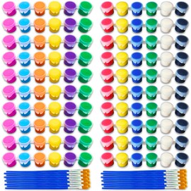 Blue Coast Customs [140 Pcs] Washable Acrylic Paint Set – Includes Brushes & 20 Strips – Tropical & Primary Colors – Perfect for Classrooms & Camps