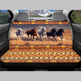 WELLFLYHOM Southwestern Horse Truck Bench Seat Cover Universal Fit Car Seat Cover for Bench Seat Aztec Native Tribal Car Rear Seat Protectors for SUV Truck