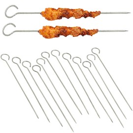 20 x roulade needles, stainless steel kebab skewers, 20 cm long roulade skewers, meat needle with eyelet and sharp tip, meat skewers effortlessly replaces roulade clips