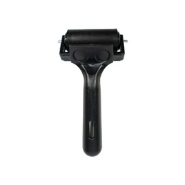 Hard Rubber Lino Roller - Lino Printing and Block Printing - Smoothing Films for Stairs or Walls - Roller for Stickers - Black Handle - 6cm - 1 Piece, Black