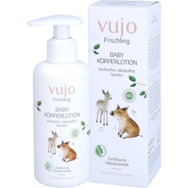 vujo Frischling Organic Baby Body Lotion Without Fragrances Without Alcohol Certified Natural Cosmetics 200 ml