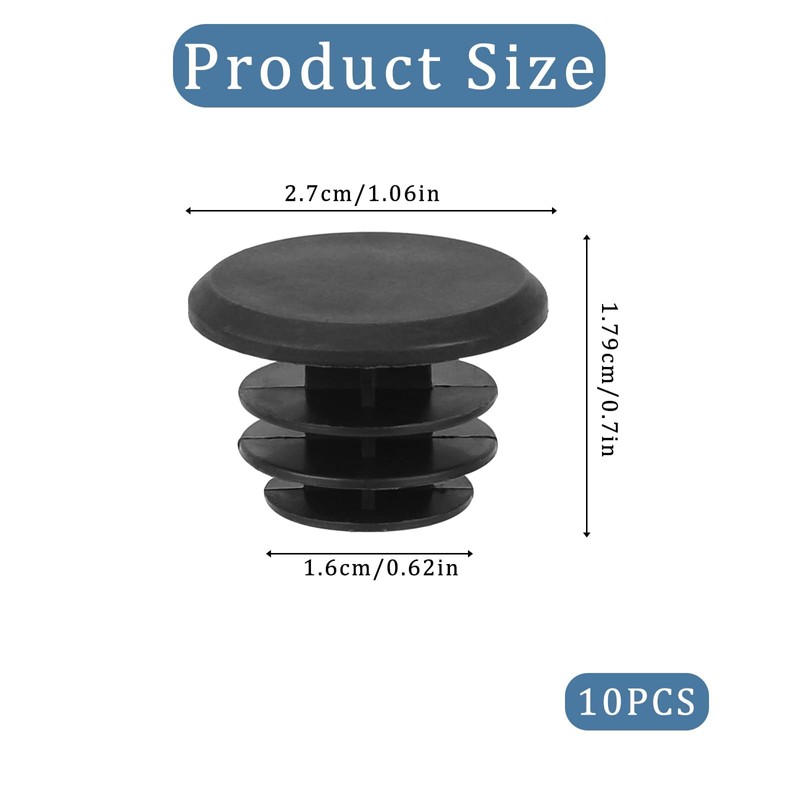 FYHJNC 10 Pieces Bike Handlebar End Plugs, Black Plastic Bar