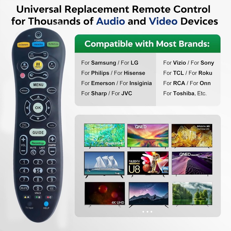 S30 Universal Remote Control for AT&T TV and Receiver, Easy