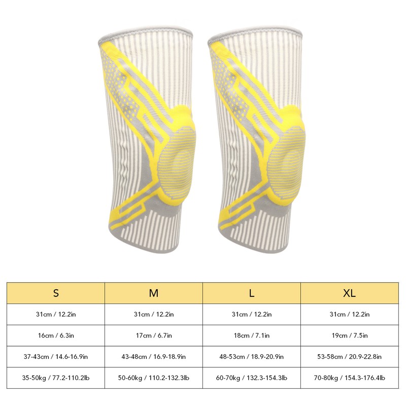 1 Pair Knee Brace Nylon Knitting Breathable Knee Compression Sleeve