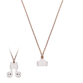 Magnetic Anti-Lost Strap, Metal Anti-Lost Strap Fashion Earplug Neck Cord Sports Earbud Cord Compatible with Airpods Pro 3/2/1 (Rose Gold)