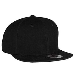 MFAZ Morefaz Ltd Kids Adult Size Hats Snapback Flat Peak Hat Boy Girl Casual Baseball Cap A-Z Alphabet (Plain Black, Adult)