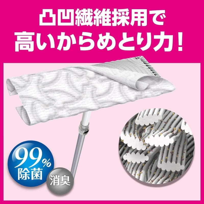 Kao Quickle Wiper Floor Cleaning Tool, 3D Suction Wet Sheet,