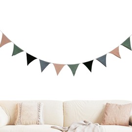 Pennant Banner Flags - Multipurpose Nursery Garland Triangle Pennant Flag,Washable Flag Bunting Garland Colorful Garland Flag for Baby Showers Weddings Christmas