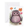 CafePress Purple Portly Owlet Folded Greeting Card Matte