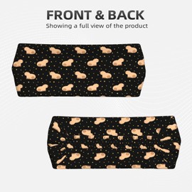 Cute Capybara Black Women Fashion Sweat Bands - Sweatbands for Men - Sports Headbands for Women Workout - Athletic Headbands for Mens Boy Girts Bandana