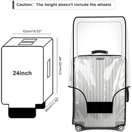 Clear PVC Suitcase Cover Protectors 24 inch Transparent Travel Luggage Covers for Suitcase Tsa Approved
