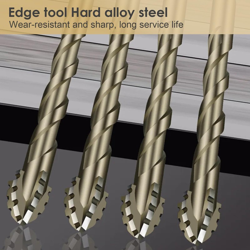 12-Piece Four Flute Sawtooth Eccentric Drill Bit Serrated Eccentric Drill