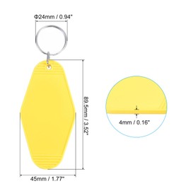 PATIKIL Vintage Motel Keychain, 24 Pack Blank Hotel Keychains Rhombus Retro Key Tag for DIY Crafts Ornament Backpack Luggage Label Tags, Yellow