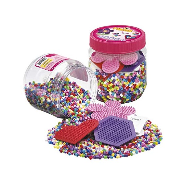 Hama 10.2051 2051 4,000 Beads & 3 Pegboards in Pink