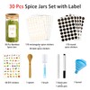 BGraceyy Spice Jars with Labels, 30Pcs 6oz Glass Spice Jars