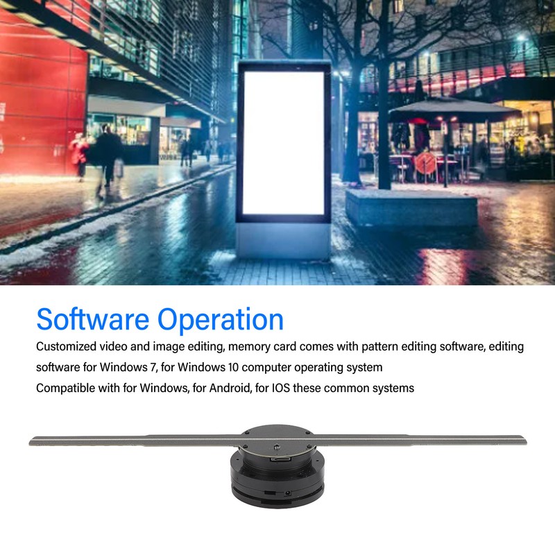 3D Hologram Fan 16.5 Inch 384 Light Beads 1024x1024P Resolution