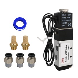 GHM Pneumatics Solenoid Valve 1/8''npt DC24V 5Way2Position Single Coil Pilot-Operated Electric Solenoid Valve 4V110-06