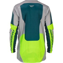 Fly Racing Lite Motocross Jersey, Lightweight Racing MX Gear - (Grey/Lime/Teal, Small)