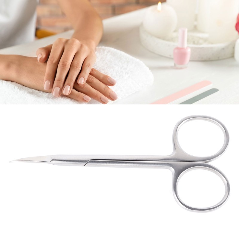 Professional Precise Pointed Tip Cuticle Scissors Stainless Steel Curved Blade
