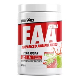Per4m Amino Xtra | 30 Servings of Full Spectrum EAA with Proteolytic Enzymes | Vegan Friendly | Zero Sugar Amino Acid (Strawberry & Lime Twist, 420g)