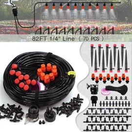 Drip Irrigation Kit, MUCIAKIE 82FT Irrigation System, Irrigation trubing Watering System Plant Watering Devices Adjustable Nozzle Emitters Sprinkler Barbed Fittings