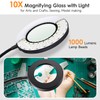 10X Lighted Magnifying Glass - 3 Colors & 10 Brightness
