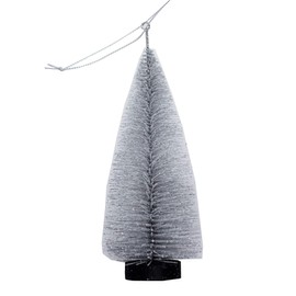 Decorative Trees Fir Winter Forest Shimmering with Wire Size Silver Height 15 cm Pack of 8