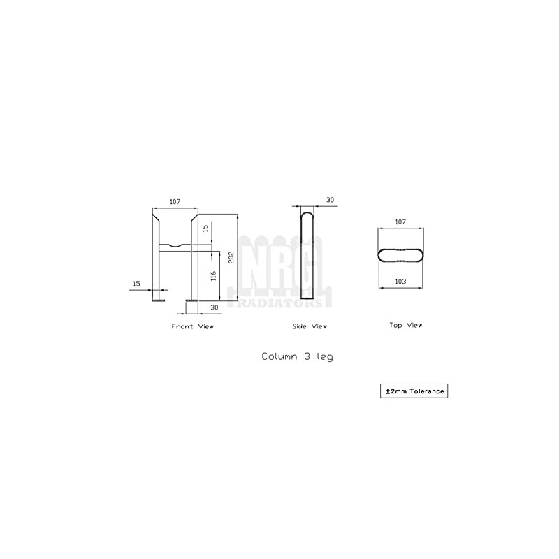 NRG Traditional 3 Column Radiator Floor Mounting Feet Kit -