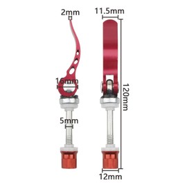 Pxyelec Red Aluminum Alloy Bike Seat Clamp, M6 × 65mm Bicycle Binder Clamp Bolt Seat Post Quick Release, Pack of 10