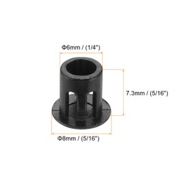Sourcing Map 32PCS 6mm(1/4") Black Plastic Hole Plugs, Flush Type Panel Hole Insert End Caps for Locking Tubes Furniture Cabinet