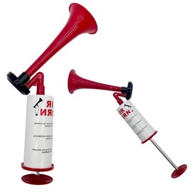 Metal Fanfare Compressed Air Horn, Air Horn, Signal Horn, Megaphone, Stadium Tool, Handball, Football, World Cup, Hand Siren, Fog Horn, Red (Red)