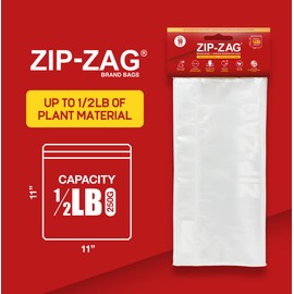 Zip-Zag 10 Half Pound Bags - Airtight Bags, Resealable, Reusable, Anti-Puncture, Washable, Food Safe, Treated for no Static, for Dry Herbs and Spices