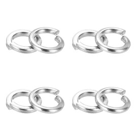 PATIKIL 100 Pcs Split Lock Washer, M2.5 Spring Lock Washer 304 Stainless Steel Lock Washers Assortment Kit for Screws Bolts, Silver