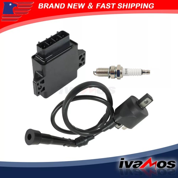 ivamos CDI Box Ignition Coil Spark Plug& Cap For Polaris