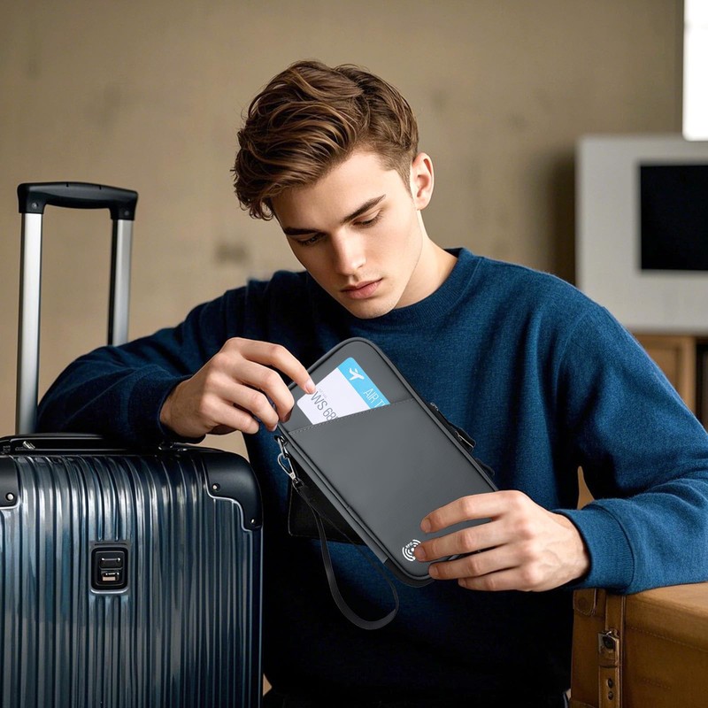 Passport Holder for Family RFID Blocking Travel Wallet Organizer Bag